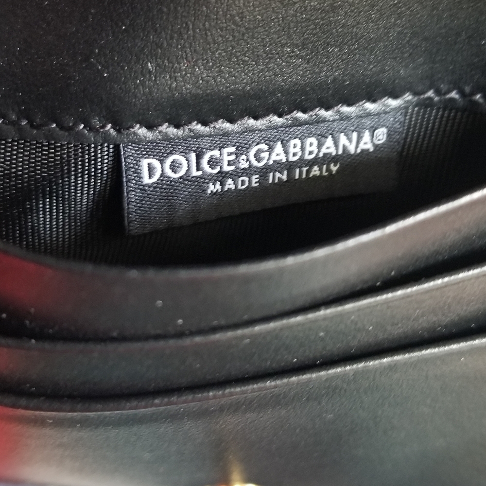 Dolce & Gabbana Multicolor Stone DG Bi-Fold Leather Wallet Black - Picture 9 of 10